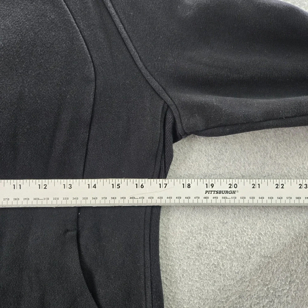 Lululemon Women Hoodie 8 Black Scuba Embroidery‎ Fleece Activewear Zipper